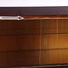 FRENCH BURL WOOD SIDEBOARD WITH CENTRAL BAR COMPARTMENT WITH SLIDING GLASS DOORS C 1950. French Image - 7