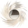 SILVER LEAF CARVED WOOD MIRROR IN A SWIRL FORM. Silver leaf carved wood mirror in a swirl form. Image - 2