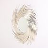 SILVER LEAF CARVED WOOD MIRROR IN A SWIRL FORM. Silver leaf carved wood mirror in a swirl form. Image - 3