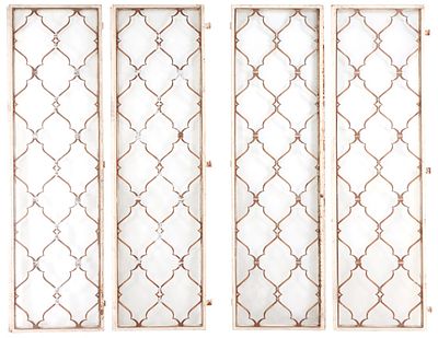 AN ACCORDIAN FOUR DOOR SET OF FRENCH DOORS IN IRON AND ALUMINUM C 1950. An accordian four door 