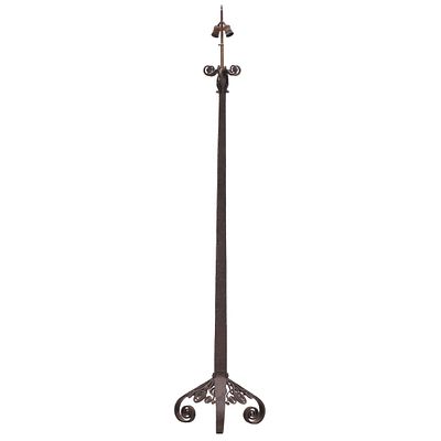 FRENCH HAND HAMMERED IRON ART DECO FLOOR LAMP C 1030. French hand hammered iron Art Deco floor 