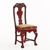 SIX PAINTED AND CARVED PORTUGUESE DINING CHAIRS. Six painted and carved Portuguese dining Image - 4