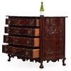 NINETEENTH CENTURY PORTUGUESE COMMODE HAVING A CARVED SKIRT AND BALL AND CLAW FEET. Nineteenth Image - 3