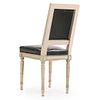 SIX FRENCH PAINTED LOUIS XVI STYLE DINING CHAIRS HAVING ORIGINAL LEATHER UPHOLSTERY C 1945. ENSUITEImage - 7