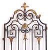 FRENCH SINGLE PAINTED AND GILT IRON GATE HAVING A NICE OLD SURFACE AND FINE DETAILS C 1900. Fren Image - 2