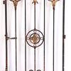 FRENCH SINGLE PAINTED AND GILT IRON GATE HAVING A NICE OLD SURFACE AND FINE DETAILS C 1900. Fren Image - 3