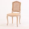 EIGHT FRENCH PAINTED AND CANE LOUIS XV STYLE DINING CHAIRS C 1940. Eight French painted and Image - 3