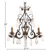 SIX ARM FRENCH IRON AND CRYSTAL CHANDELIER C 1910. Six arm French iron and crystal chandelier C Image - 1