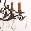 SIX ARM FRENCH IRON AND CRYSTAL CHANDELIER C 1910. Six arm French iron and crystal chandelier C Image - 4
