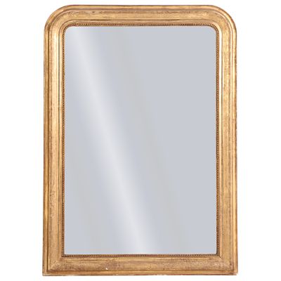 LARGE FRENCH LOUIS PHILIPPE GILTWOOD MIRROR HAVING INCISED DETAILS AND A GREAT SURFACE C 1860. L 