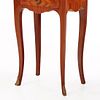 PAIR FRENCH LOUIS XV STYLE BRONZE MOUNTED AND INLAID MARBLE TOP NIGHT STANDS C 1950. Pair Image - 5