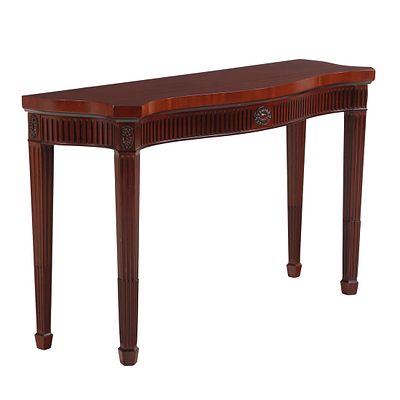 CUSTOM MAHOGANY GEORGIAN STYLE CONSOLE TABLE HAVING EBONIZED FLUTES STAMPED STAMFORD. Custom 