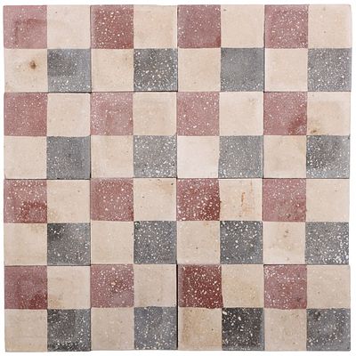 APPROXIMATELY 105 SQUARE FEET (237 PIECES) OF NINETEENTH CENTURY ENCAUSTIC FLOOR TILES, CRATED. 