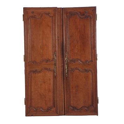 A PAIR OF FRENCH CARVED OAK CABINET DOORS CIRCA 1880. A pair of French carved oak cabinet doors 
