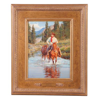 SCOTT MYERS (AMERICAN B. 1958) CLEARFORK FRAMED OIL PAINTING, SIGNED SCOTT MYERS, C. 2007. Scot 