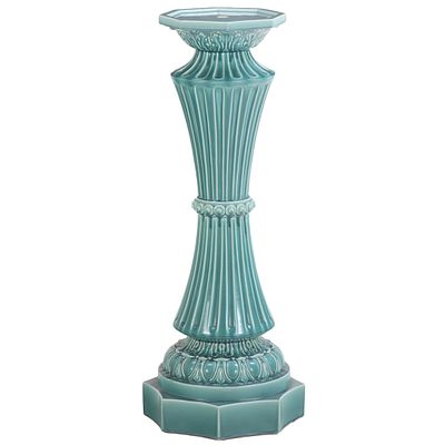 MAJOLICA SHAPED AND GLAZED PEDESTAL HAVING EGG AND DART DECORATION C 1890. Majolica shaped and 