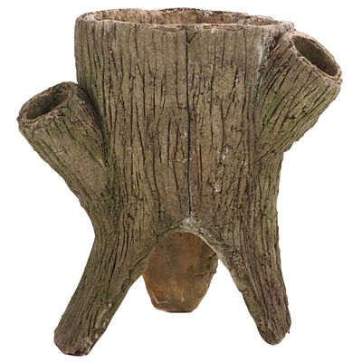 FRENCH CAST STONE FAUX BOIS STRAWBERRY POT C 1940. French cast stone faux bois strawberry pot C 