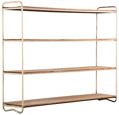 FRENCH IRON AND WOOD MUSHROOM SHELF C 1930. French iron and wood mushroom shelf C 1930. Ht: 78" 