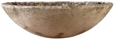 32" WIDE FRENCH MODERNIST CAST STONE PLANTER BY DESIGNED BY WILLY GUHL C 1970. 32" wide French 