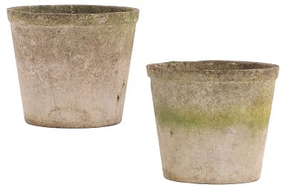 FRENCH MODERNIST CAST STONE ROUND PLANTER DESIGNED BY WILLY GUHL C 1970. French Modernist cast 