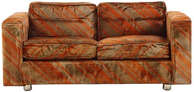 ITALIAN TWO SEAT LOVE SEAT C 1975 WITH ORIGINAL FABRIC. Italian two seat love seat C 1975 with 