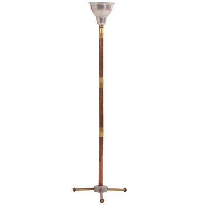 COPPER, BRASS AND ALUMINUM FLOOR LAMP C 1950. Copper, brass and aluminum floor lamp C 1950. Ht: 
