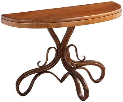 A BENTWOOD CONSOLE TABLE BY THONET C 1890. A bentwood console table by Thonet C 1890. Ht: 29.5" 