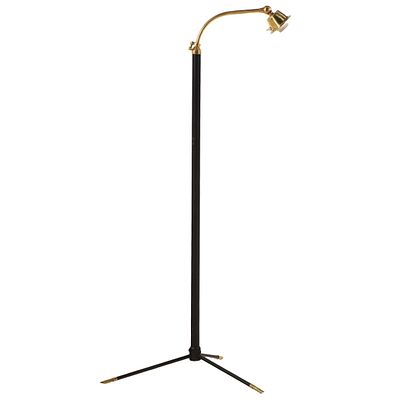 ITALIAN BRASS AND PAINTED IRON FLOOR LAMP WITH ADJUSTABLE HEIGHT. Italian brass and painted 