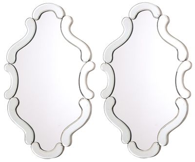 PAIR OF VENETIAN STYLE MIRRORS C 1960. Pair of Venetian style mirrors C 1960. Ht: 39.5" Wd: 