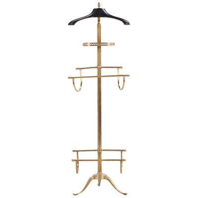 BRONZE AND MAHOGANY VALET C 1980. Bronze and mahogany valet C 1980. Ht: 56.25" Wd: 18" Dpth: 