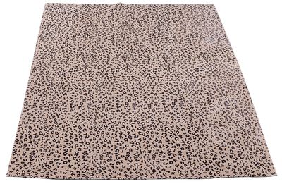 A CONTEMPORARY HAND-KNOTTED LEOPARD PRINT LOW-PILE AREA RUG. 13' 11" X 10' 1". A contemporary 