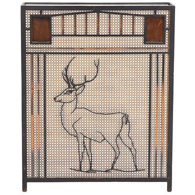 FRENCH ART DECO IRON AND COPPER PANEL DEPICTING AN ELK C 1940. French Art Deco iron and copper 