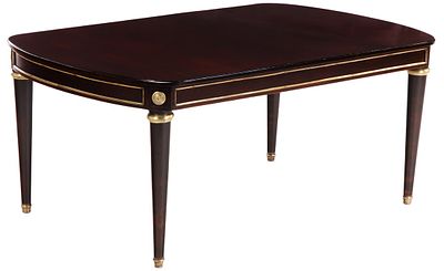 MAHOGANY BRONZE MOUNTED DIRECTOIRE STYLE DINING TABLE C 1945. Mahogany bronze mounted 
