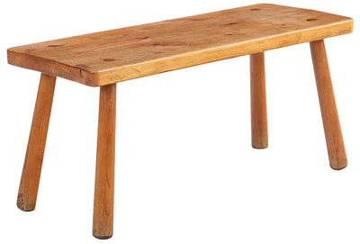 FRENCH OAK BENCH C 1950. French oak bench C 1950. Ht: 18" Wd: 39.5" Dpth: 15" Condition: 
