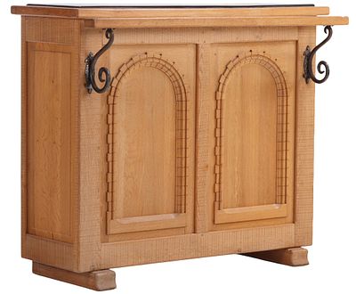 FRENCH OAK BAR COUNTER WITH SLATE TOP C 1965. French oak bar counter with slate top C 1965. 