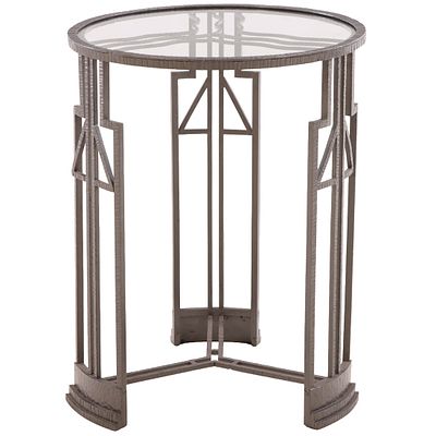 FRENCH IRON AND GLASS ART DECO TABLE C 1935. French iron and glass Art Deco table C 1935. Ht: 