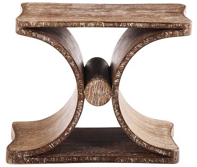 CERUSED OAK " DIABLO" BENCH IN THE MANNER OF JEAN-MICHEL FRANK. Cerused oak " Diablo" bench in 
