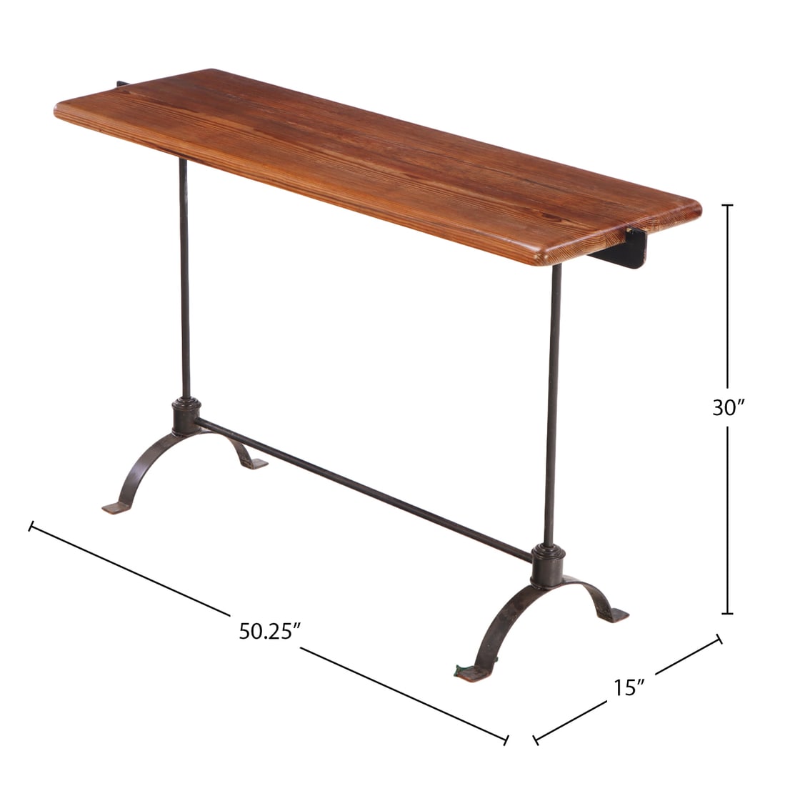 INTERESTING IRON AND PINE TABLE C 1940.