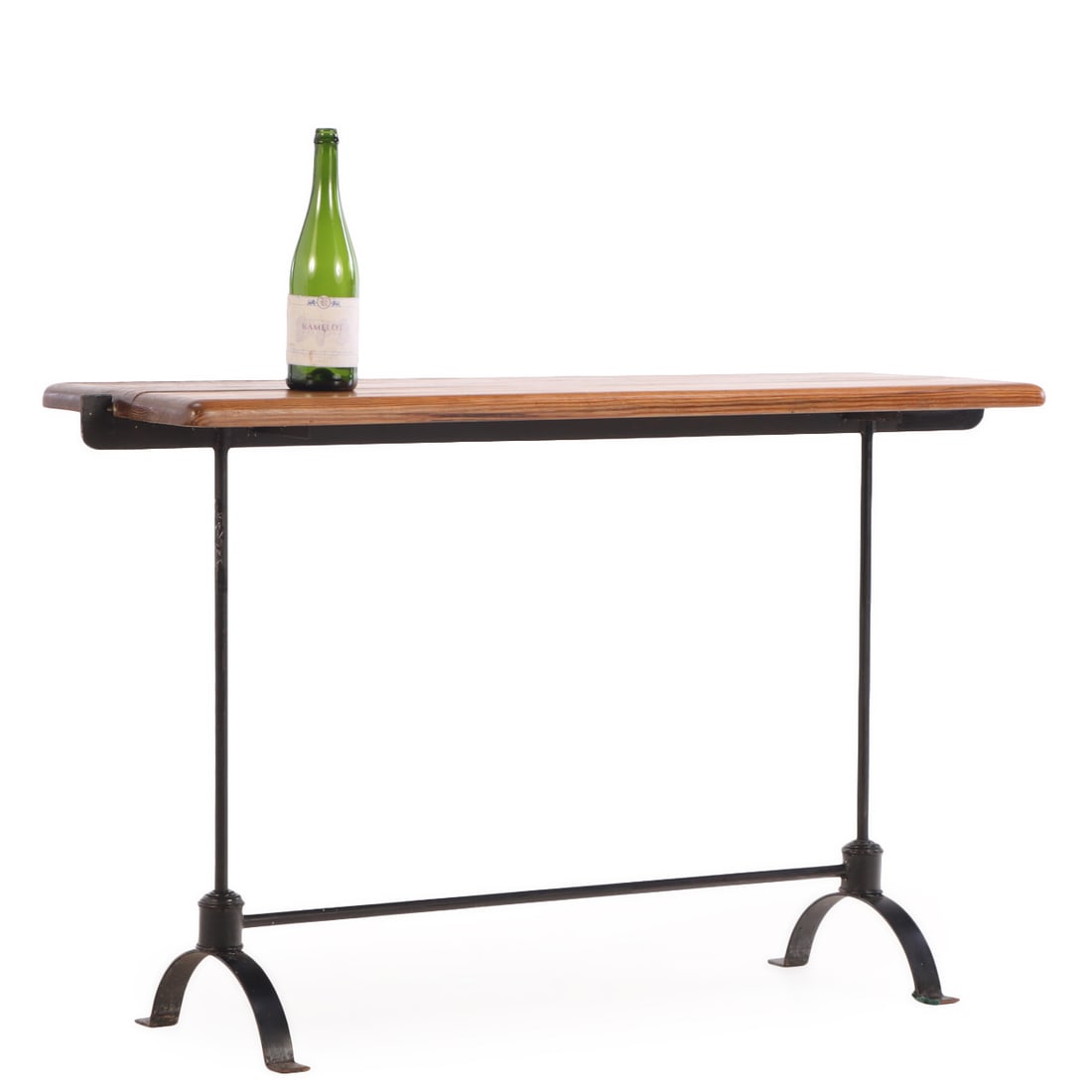 INTERESTING IRON AND PINE TABLE C 1940.