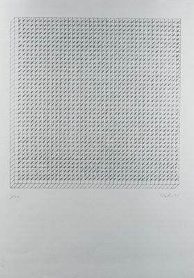 Uecker, Günther: Nagelreihung. Günther Uecker 
1930 Wendorf - 2025 Düsseldorf 
1949-53 Studium 