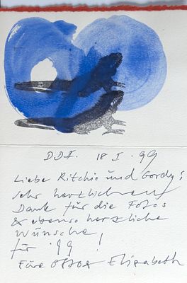 Piene, Otto: Ein Paar unikate Grußkarten. Otto Piene 
1928 Laasphe - 2014 Berlin 
Studierte von 