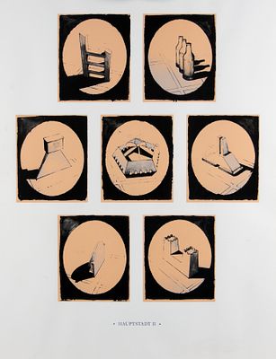 Schütte, Thomas: Hauptstadt II. Thomas Schütte 
1954 Oldenburg 
Hauptstadt II 
Siebdruck auf 