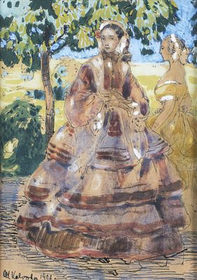 Kalvoda, Alois: Junge Frauen in Tracht. Alois Kalvoda 1875 Slapanice - 1934 Beharov Junge Frauen 