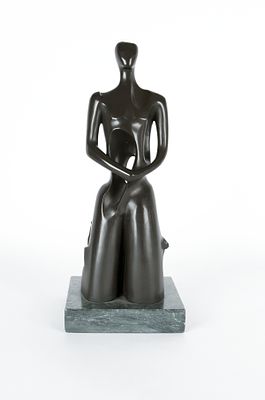 Aymerich, Ramon: Kubistische Figuration. Ramon Aymerich 1942 Kubistische Figuration Bronze; H 33 