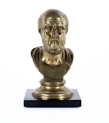 Bildhauer um 1900: Bueste eines griechischen Gelehrten (Hippocrates?). Bildhauer um 1900 Bildnis 
