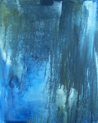 Schmidt, Ingrid: Landschaft in Blau. Ingrid Schmidt Landschaft in Blau oel auf Lwd, 1996; H 100 