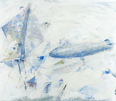 Hofmann, Gerhard: Zeppelin. Gerhard Hofmann Zeppelin Mischtechnik auf Papier, 1989; H 515 mm, B 