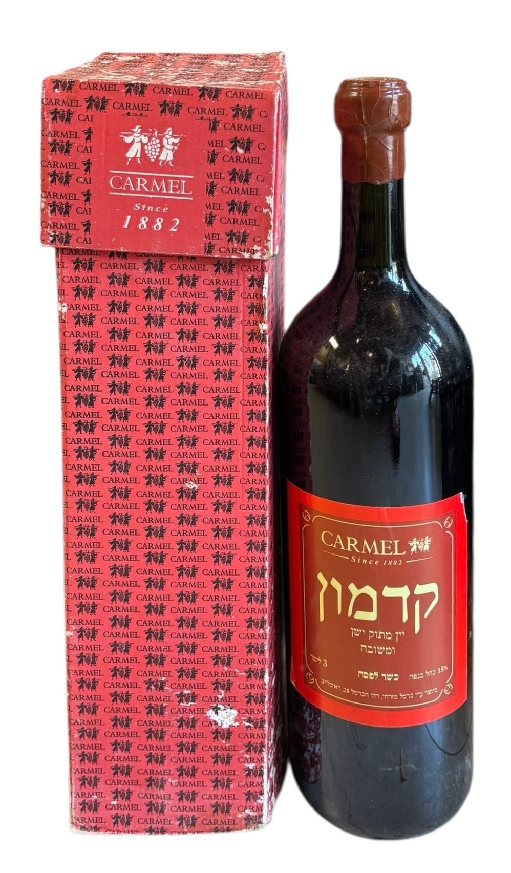 מצב מצוין!!! כרמל מזרחי - קדמון יין מתוק ישן ומשובח - 3 ליטר - אריזה מקורית
סגירת שעווה כולל