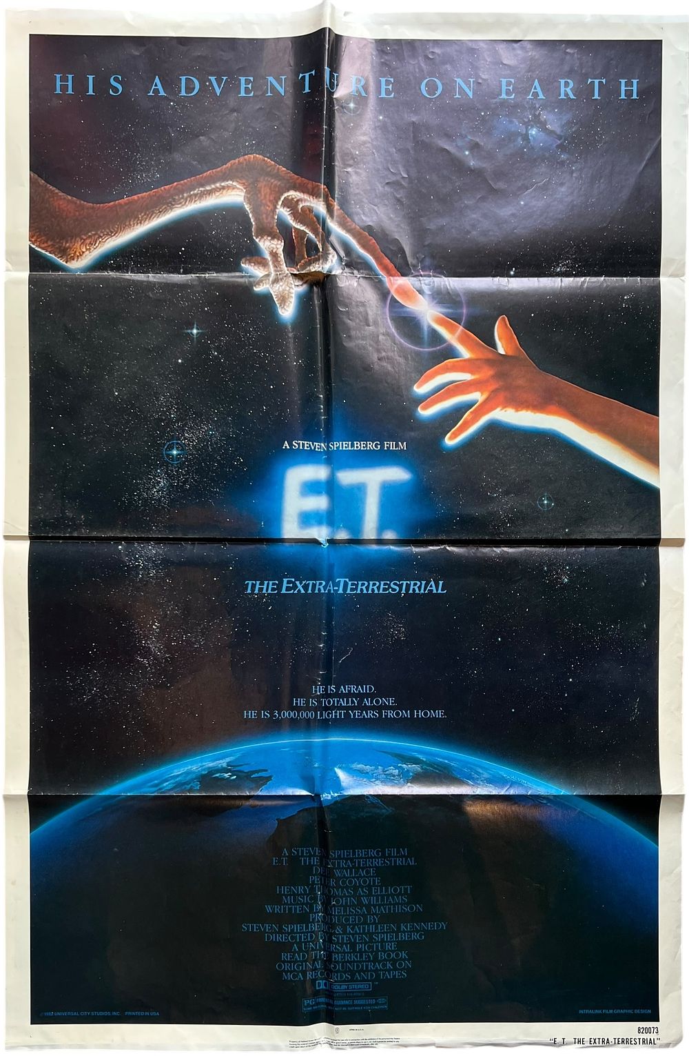 פוסטר קולנוע - הסרט אי.טי. - E.T THE EXTRA TERRESTRIAL 
מקורי. 
אחד מהפוסטרים המפורסמים ביותר 