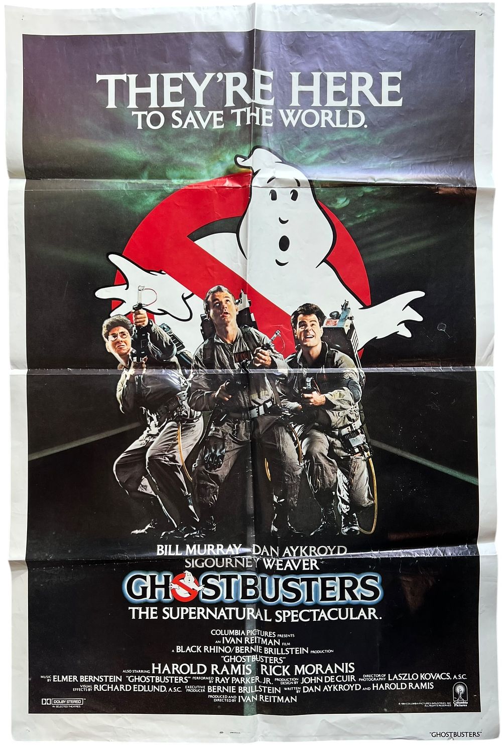 פוסטר קולנוע - סרט מכסחי השדים GHOSTBUSTERS 
מקורי. 
שנות ה80. 
103*68 סמ' 
במצב טוב.
